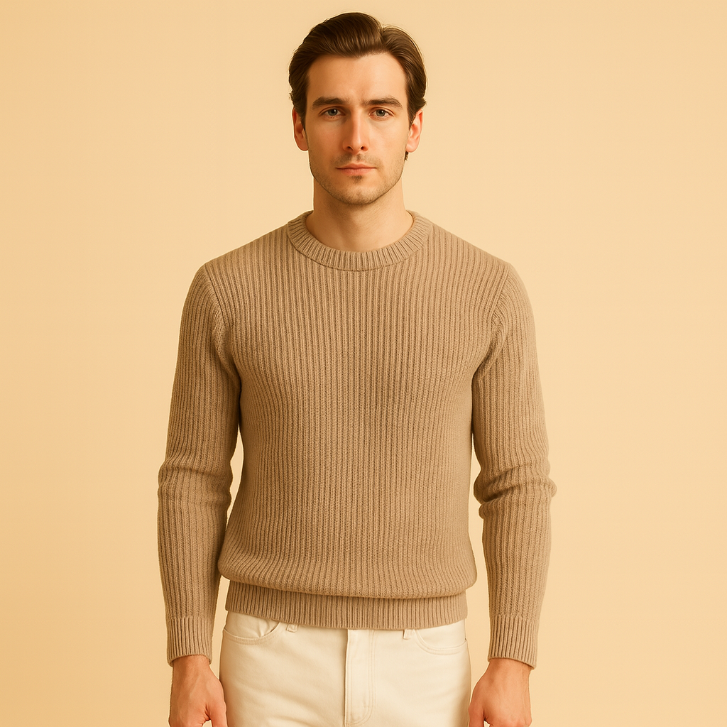 Hellemode | Men – Classic Ribbed Knit Sweater – Timeless Comfort